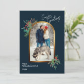 Elegant Foliage Custom Photo Season's Greetings Feestdagenkaart (Staand voorkant)