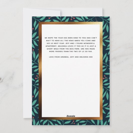 Elegant Foliage Custom Photo Season's Greetings Feestdagenkaart (Achterkant)