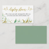 Elegant Foliage Display Shower Enclosure Card Informatiekaartje (Voorkant / Achterkant)