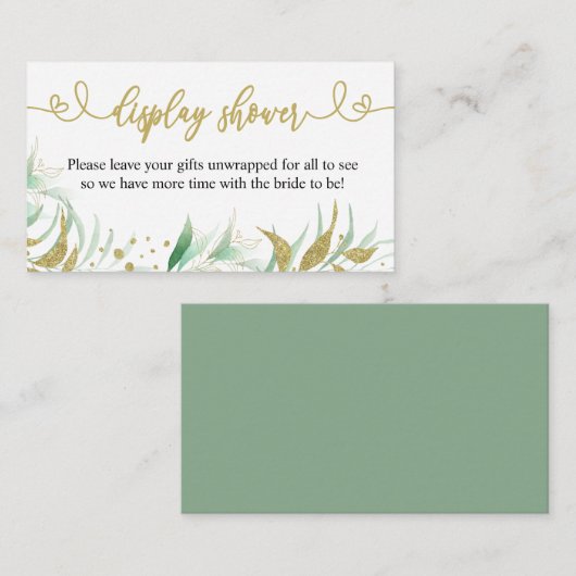 Elegant Foliage Display Shower Enclosure Card Informatiekaartje (Voorkant / Achterkant)