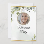 Elegant Foliage Eucalyptus Retirement Party Kaart (Achterkant)