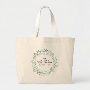 Elegant Foliage Family Reunion Waterverf Wreater Grote Tote Bag