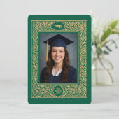 Elegant Foliage & Floral Border Graduation Kaart (Staand voorkant)