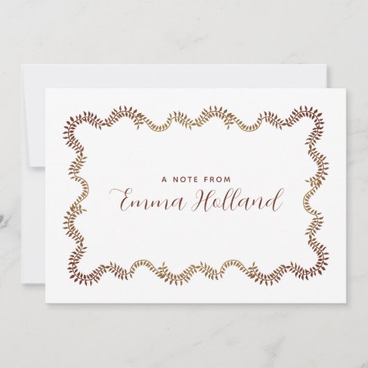 Elegant Foliage Frame Botanical Personalized Aankondiging (Voorkant)