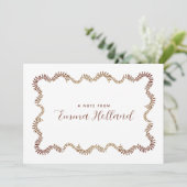 Elegant Foliage Frame Botanical Personalized Aankondiging (Staand voorkant)