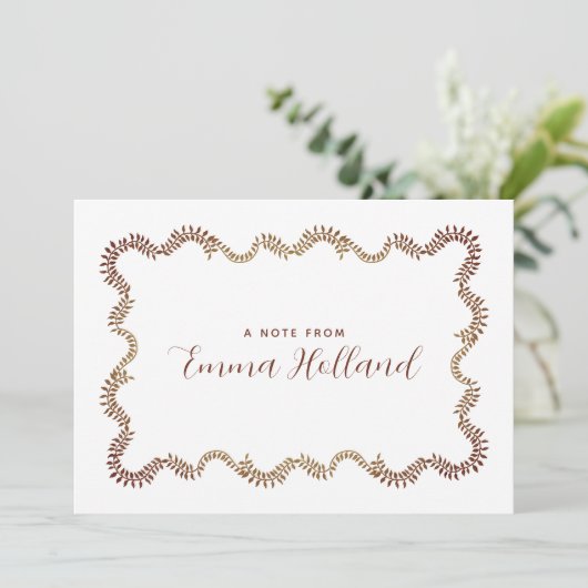 Elegant Foliage Frame Botanical Personalized Aankondiging (Staand voorkant)