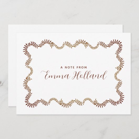 Elegant Foliage Frame Botanical Personalized Aankondiging (Voorkant / Achterkant)