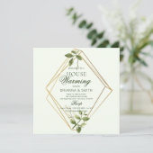 Elegant Foliage Geometrische Housewarming Kaart (Staand voorkant)