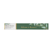 Elegant Foliage Gold Leaf Green Monogram Weddensch Adreslabel Wikkel (Individueel)