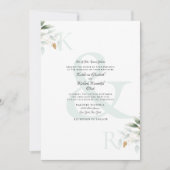Elegant Foliage & Gold Zee Glass Wedding Kaart (Voorkant)