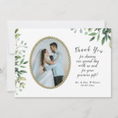 Elegant Foliage & goudparelbruiloft Bedankkaart (Voorkant)