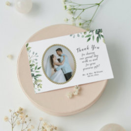 Elegant Foliage & goudparelbruiloft Bedankkaart