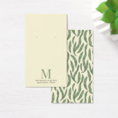 Elegant Foliage Green Cream Oorbel Display Kaarten Visitekaartje (Bureau)