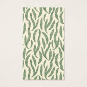 Elegant Foliage Green Cream Oorbel Display Kaarten Visitekaartje (Achterkant)
