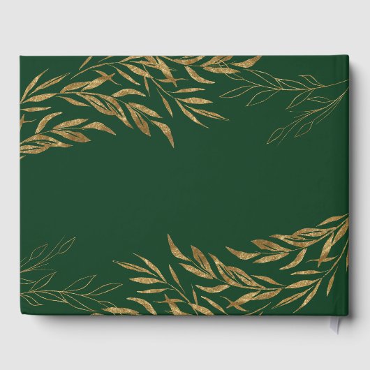 Elegant Foliage Green en Gold Quinceanera Gastenboek (Achterkant)