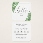 Elegant Foliage Greenery Botanical Loyalty Card Vierkante Visitekaartjes (Voorkant /achterkant)