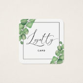 Elegant Foliage Greenery Botanical Loyalty Card Vierkante Visitekaartjes (Voorkant)