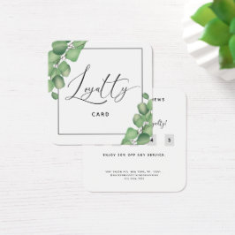 Elegant Foliage Greenery Botanical Loyalty Card Vierkante Visitekaartjes