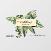Elegant Foliage Greenery Wedding Planner Raamsticker (Vel)