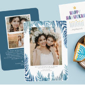 Elegant Foliage | Hanukkah Photo Collage Kaart
