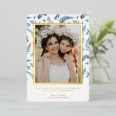 Elegant Foliage | Hanukkah Photo Collage Kaart (Staand Voorkant)