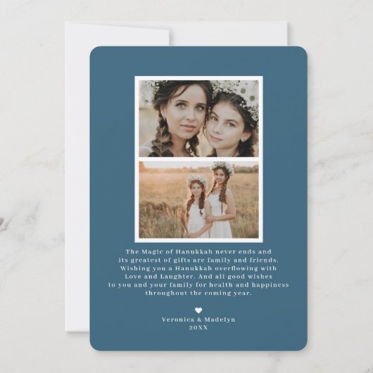 Elegant Foliage | Hanukkah Photo Collage Kaart (Achterkant)