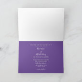 Elegant Foliage & Lavender Folded Wedding Kaart (Binnen)