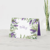 Elegant Foliage & Lavender Folded Wedding Kaart (Voorkant)