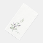 Elegant Foliage Lavender Mint Monogram Weddenschap Servet (Hoek)