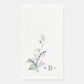 Elegant Foliage & Lavender Monogram Weddenschap Servet (Voorkant)