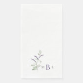 Elegant Foliage Lavender Monogram Weddenschap Servet (Voorkant)