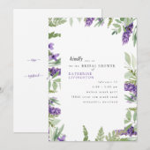 Elegant Foliage & Lavender Vrijgezellenfeest Kaart (Voorkant / Achterkant)