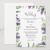 Elegant Foliage & Lavender Wedding Kaart (Voorkant / Achterkant)