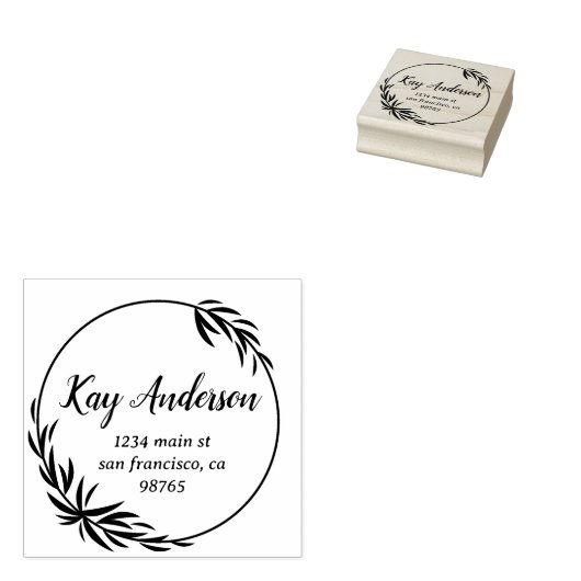 Elegant Foliage met adres Rubberstempel (Gestempeld)