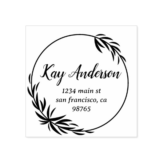 Elegant Foliage met adres Rubberstempel (Afrduk)