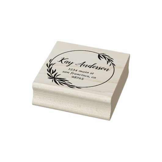 Elegant Foliage met adres Rubberstempel (Stempel)