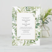 Elegant Foliage No Parents Wedding Invitation Kaart (Staand voorkant)