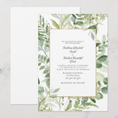 Elegant Foliage No Parents Wedding Invitation Kaart (Voorkant / Achterkant)