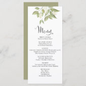 Elegant Foliage Sage Greenery leveert Wedding Menu (Voorkant / Achterkant)