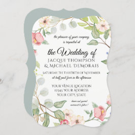 Elegant Foliage Silver Sage Waterverf Wilde Rozen Kaart