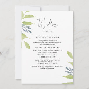 Elegant Foliage Simple Wedding 2 Hotels - Gegevens Kaart