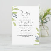 Elegant Foliage Simple Wedding 2 Hotels - Gegevens Kaart (Staand voorkant)