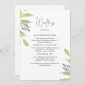 Elegant Foliage Simple Wedding 2 Hotels - Gegevens Kaart (Voorkant / Achterkant)