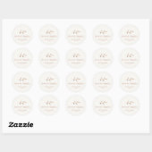 Elegant Foliage Waterverf Bruiloft Dank u Ronde Sticker (Vel)