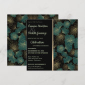 Elegant Foliage Wedding Invitation Kaart (Voorkant / Achterkant)