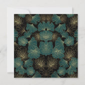 Elegant Foliage Wedding Invitation Kaart (Achterkant)