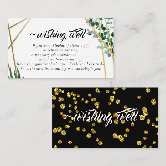 Elegant Foliage Wishing Well for Wedding Informatiekaartje (Voorkant / Achterkant)