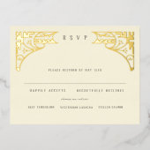 Elegant Folie Art Nouveau Arch Folie Uitnodiging (Voorkant)