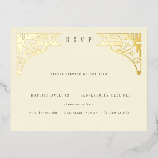 Elegant Folie Art Nouveau Arch Folie Uitnodiging (Voorkant)