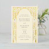 Elegant Folie Art Nouveau Arch Folie Uitnodiging (Staand Voorkant)